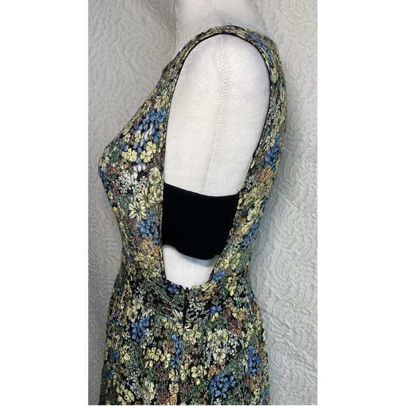 Zara Basic Women flowers floral COLORFUL Casual sheer cut out Dress SIZE XS - Picture 4 of 16